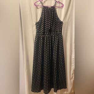 SHEIN Black and White Halter Maxi Sundress